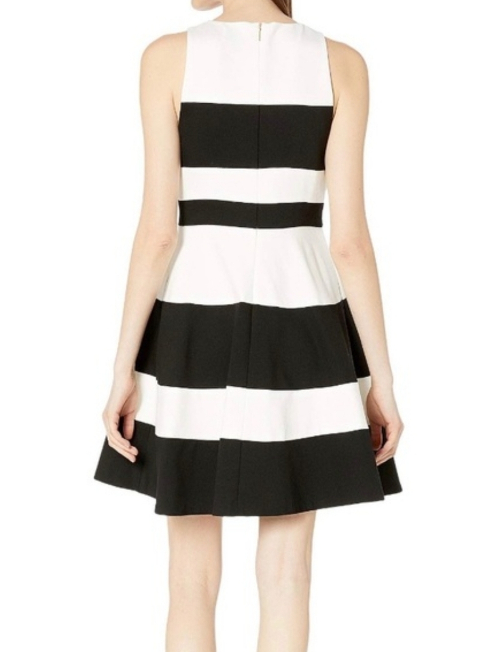 Kate Spade New York Striped Ponte A Line Dress Black & White + Pockets Classic M - Picture 3 of 14